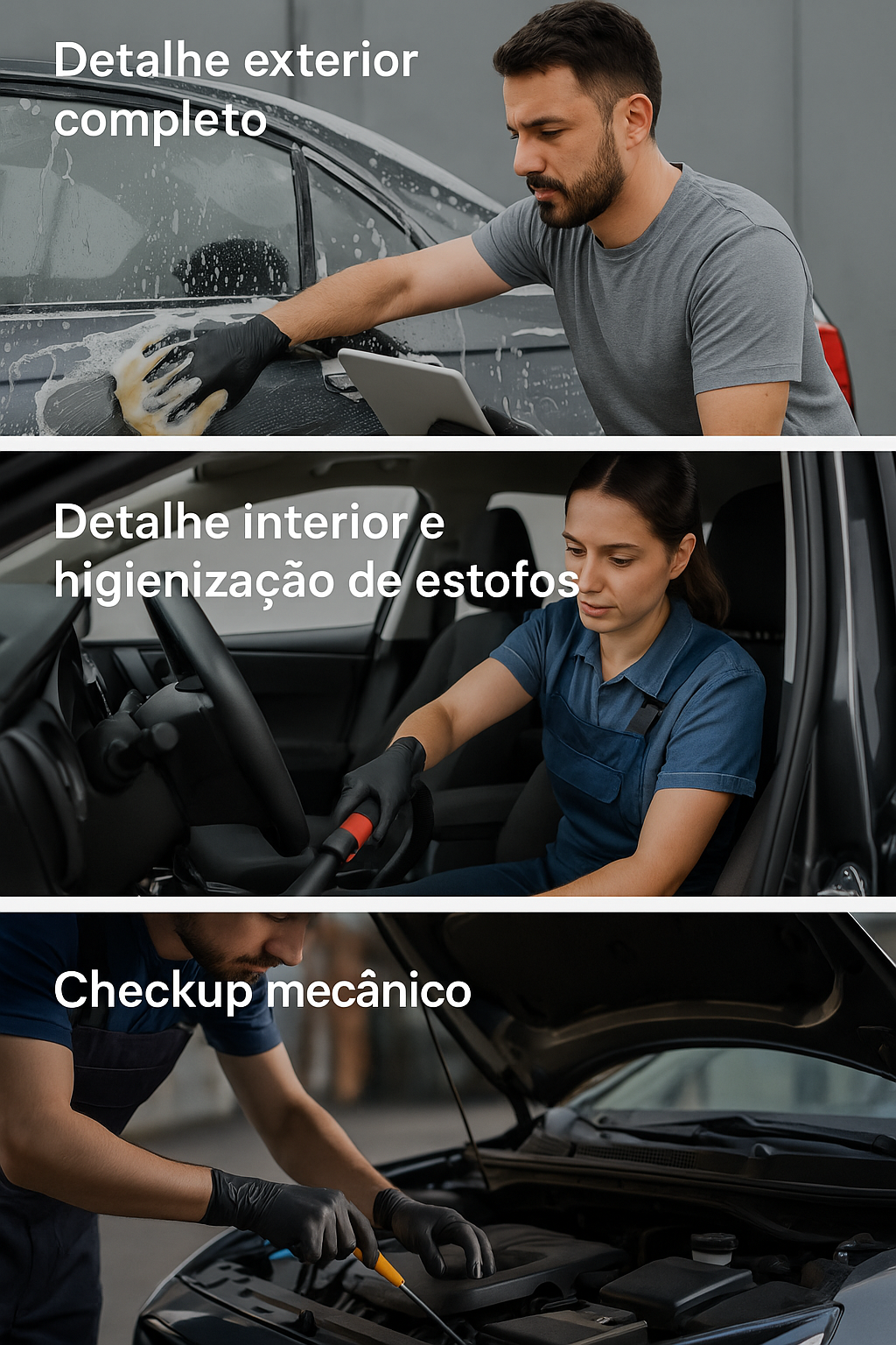 Carro a receber detalhe e limpeza profissional